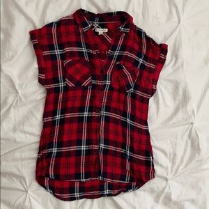 Beach Lunch Lounge Red Plaid shirt